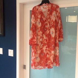 Diane Von Furstenberg Orange Floral Midi Dress